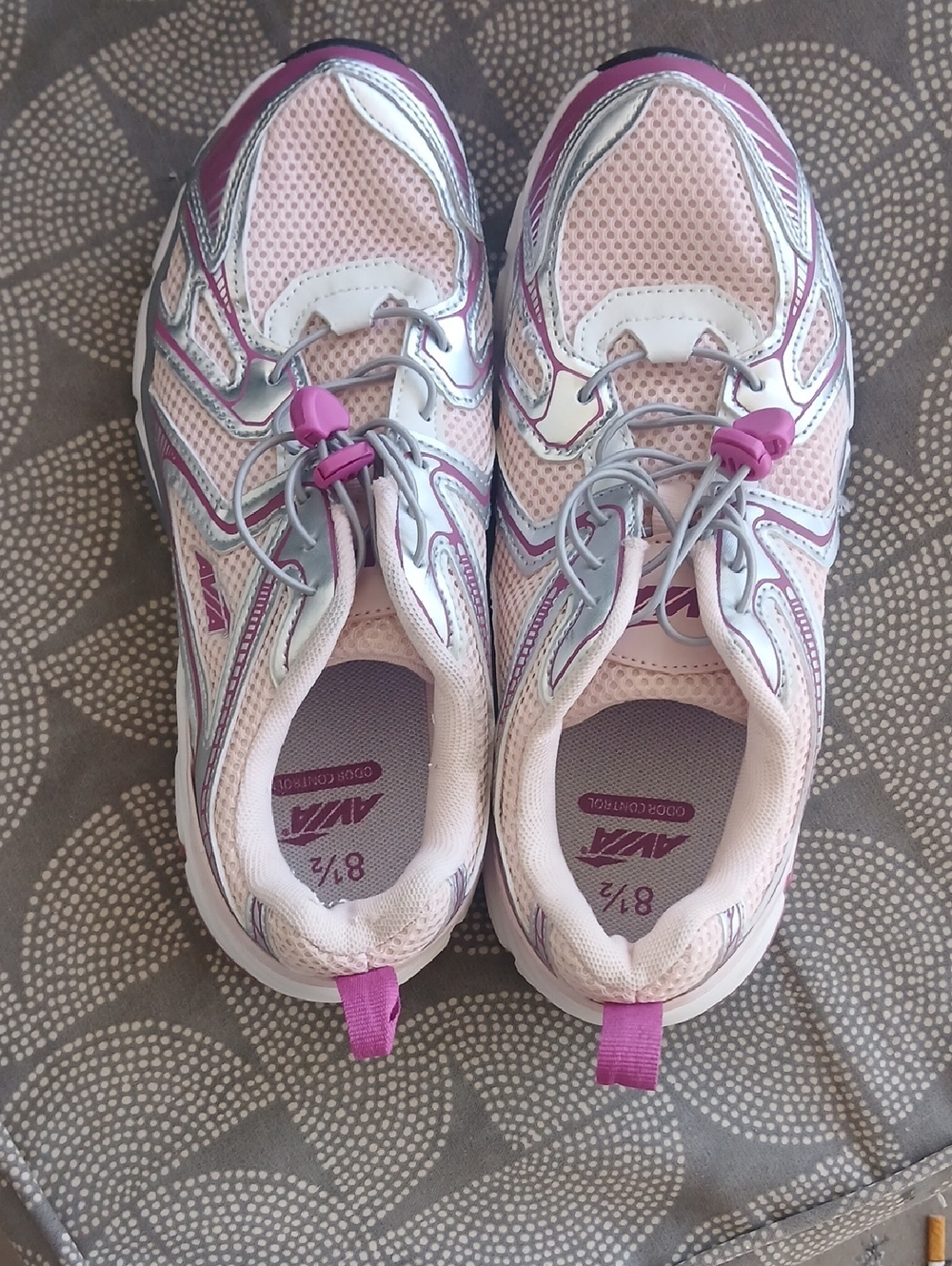 Avia Womens Pink and Purple Mesh Athletic Sneakers